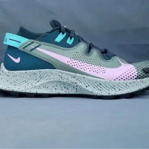 #385 Nike Pegasus Trail2 Spiral Sage Women's Teal and Pink Sneakers